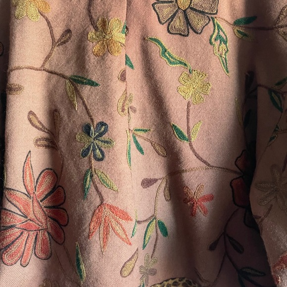 VTG‎ U.R.U. USA Embroidered Floral Jacket One Size Boho Art to Wear Leopard Trim - Picture 8 of 13